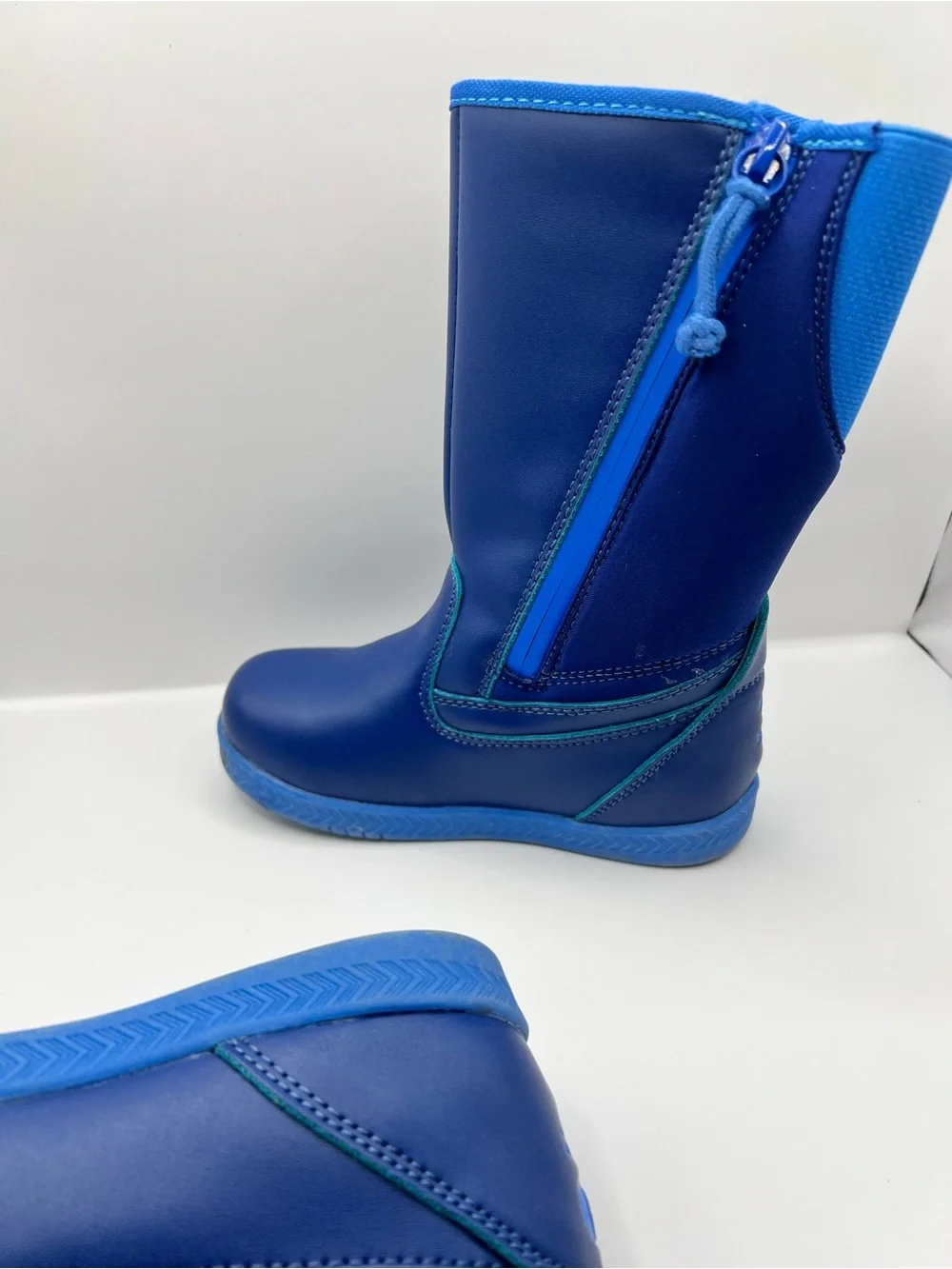 Billy Kids Blue Waterproof Zip sides  Rain Boots